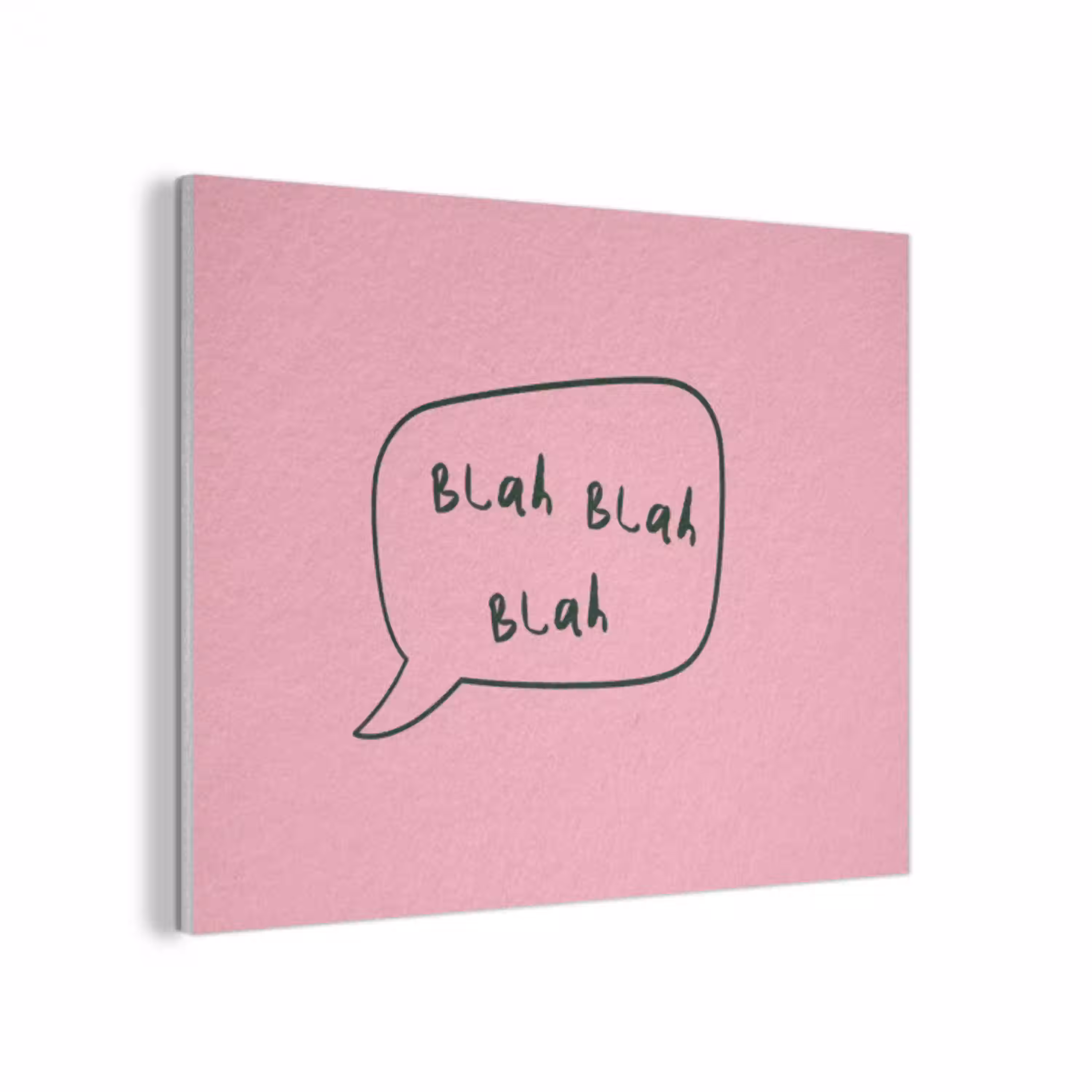 Tekstwolkje - BLAH BLAH BLAH - Roze PET vilt klein -3d