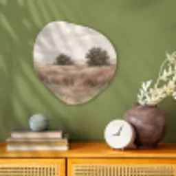 Landschap - Minimalistisch - Beige Wandcirkel Organisch Forex 3mm klein -sfeer2