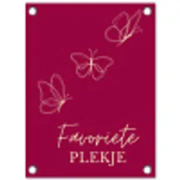 Favoriete plekje met Vlinders tuinposter los doek klein -3d