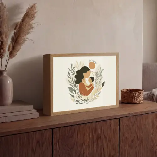 Illustratie - Quote - Moeder Light Box met batterij (Wandlamp) middel -sfeer2