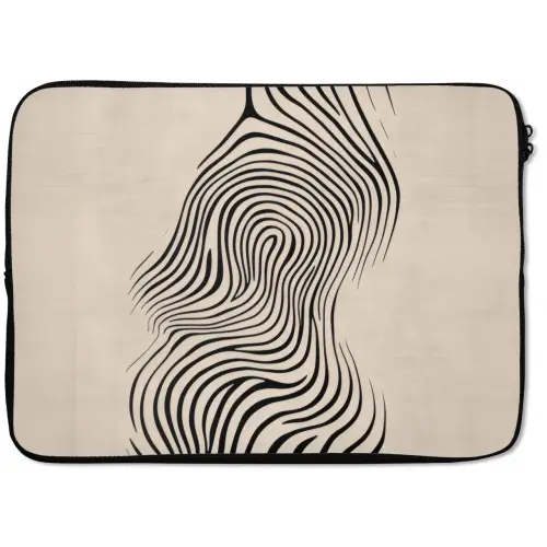 Lijnen - Abstract - Golvend - Zwart laptophoes neopreen klein -zkaufland3dotto