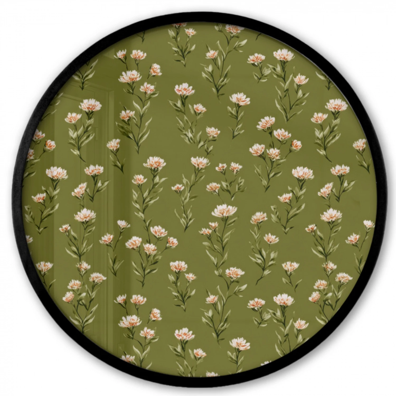 Landelijk - Bloemen -  Groen Fotolijst rond zonder passe partout klein 856 -3d