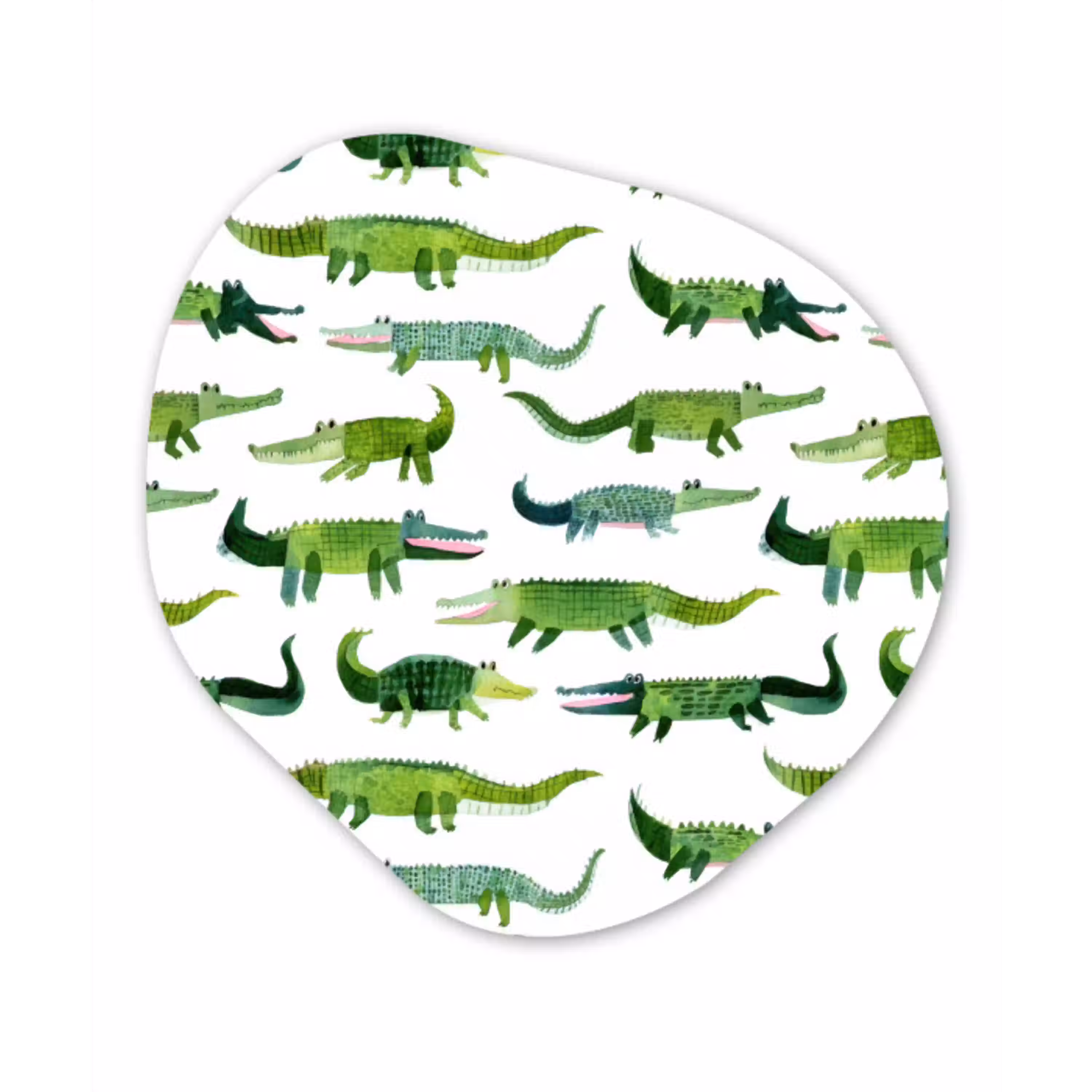 krokodillen - Speels - Groen Wandcirkel Organisch Forex 3mm klein 629 -3d