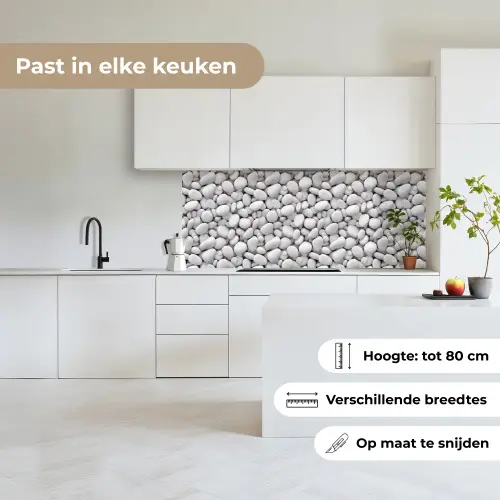 Wit - Kiezels - Egaal keuken achterwand 2 middel 871 -sfeer4_NL