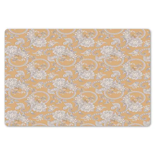 Paisleymotief - Wit - Bloemen - Geel Placemat vinyl groot 368 -zzsfeer1_Kitchenyeah-website
