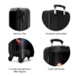 Man - Tekst - Neon NBS - Handbagage koffer - Volwassenen Unisex middel zzzzzzzbolletjes_FR