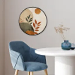 Vormen - Rond - Bladeren - Beige Fotolijst rond zonder passe partout klein -sfeer2