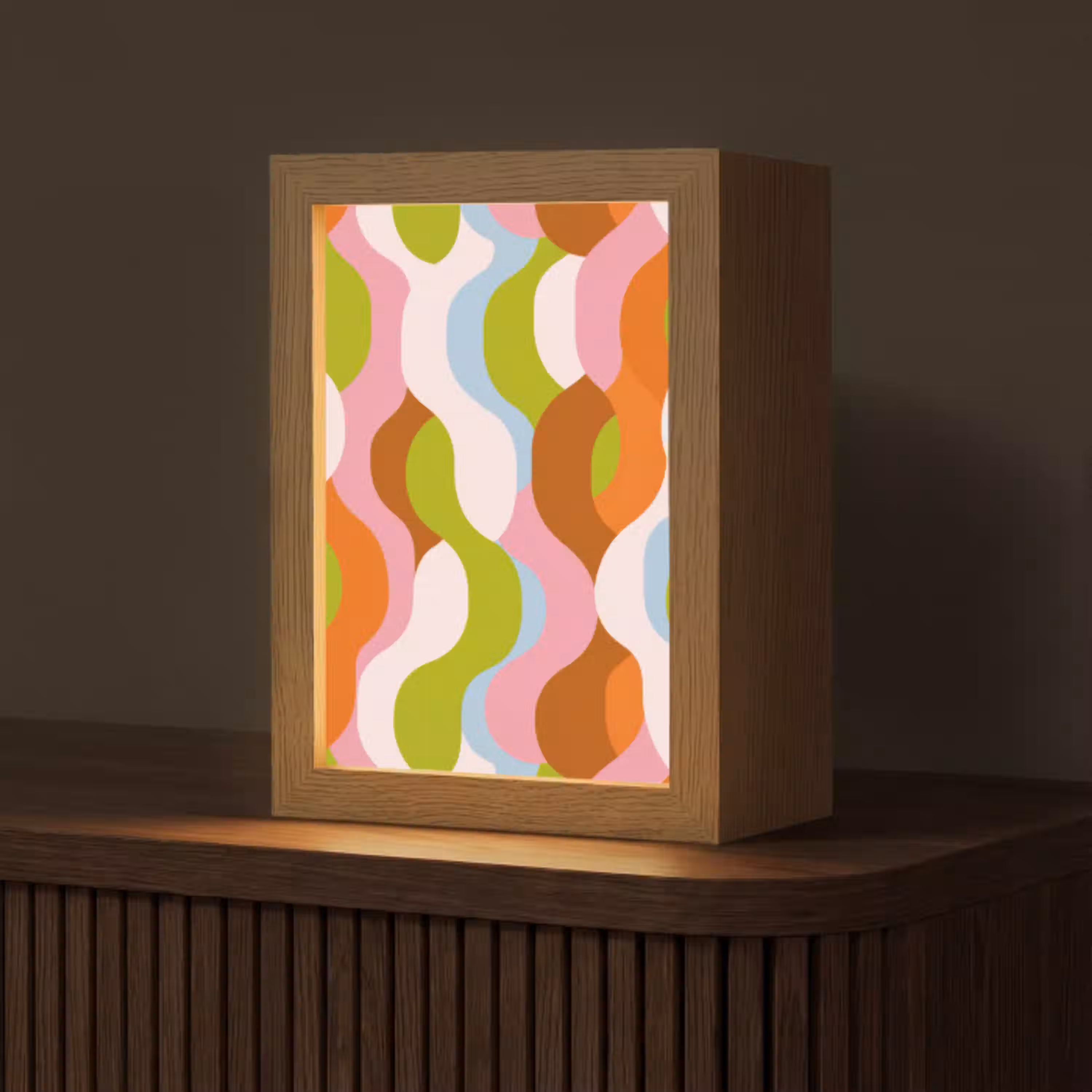 Abstract - Vormen - Roze Light Box met kabel (Tafellamp) klein -z3d_website