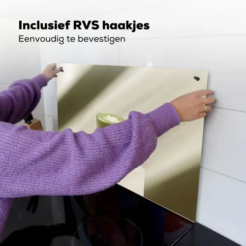 Matcha - Glas - Groen - Minimalistisch Inductie beschemer met haakjes klein -ky-ophangen-nl