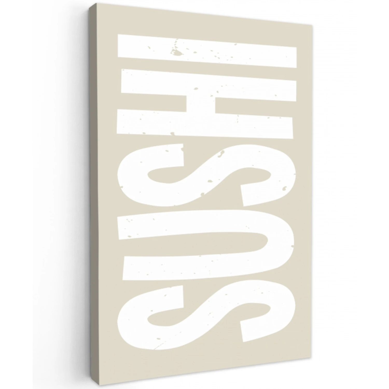 Sushi - Eten - Decoratie - Vintage Tuinposter op houten frame 2 cm dik klein -3d