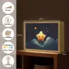 Ster - Gezichtje - Nacht - Wolken Light Box met batterij (Wandlamp kind) middel -USP_websiteoverzichtNL