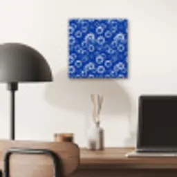Bubbels - Patroon - Blauw aluminium wit klein -sfeer5