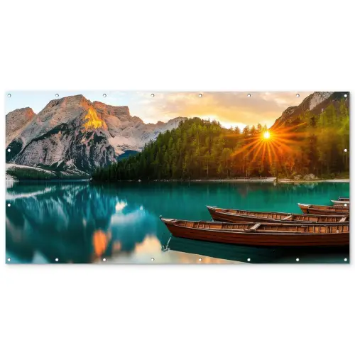Meer - Bergen - Zonsondergang - Boot Balkonbeschermer Duitsland klein -zz_3d