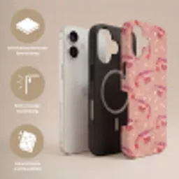 Garnalen - Stippen - Roze Toughcase MagSafe Apple iPhone 17 klein 1017 -USP_Lagen_NL