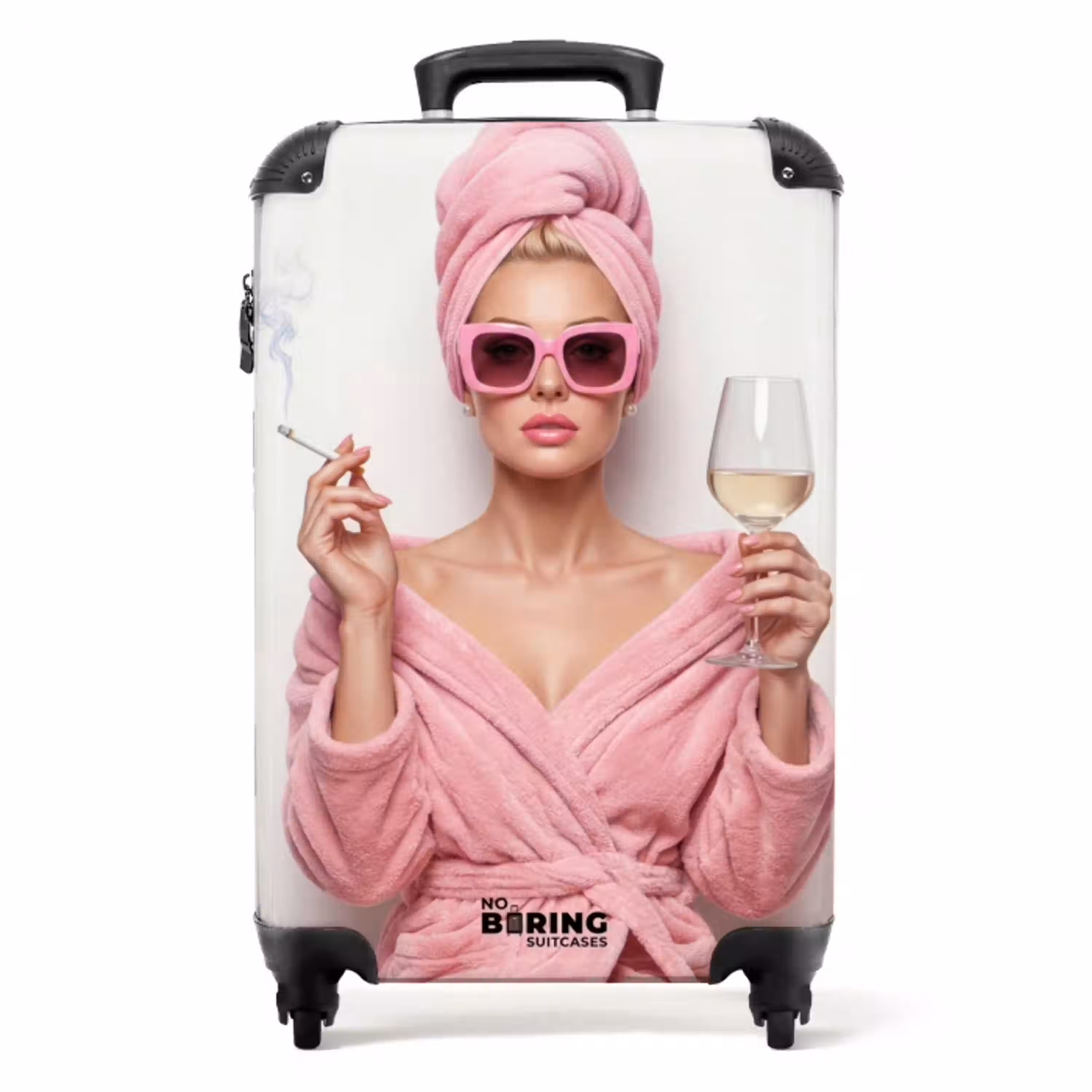 Vrouw - Roze - Wijn - Zonnebril NBS - Handbagage koffer - Volwassenen Unisex middel -productfoto_recht