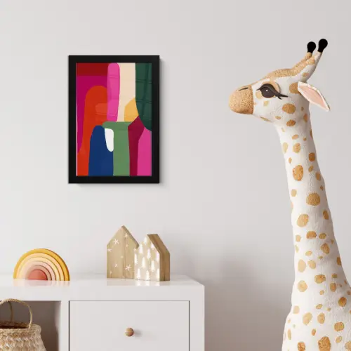 Kleurvakken - Recht - Rond - Abstract fotolijst zwart zonder passe partout klein -usfeer4_kinderkamer