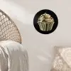 Cupcake - Eten - Goud - Zwart Wandcirkel behangsticker klein -sfeer4