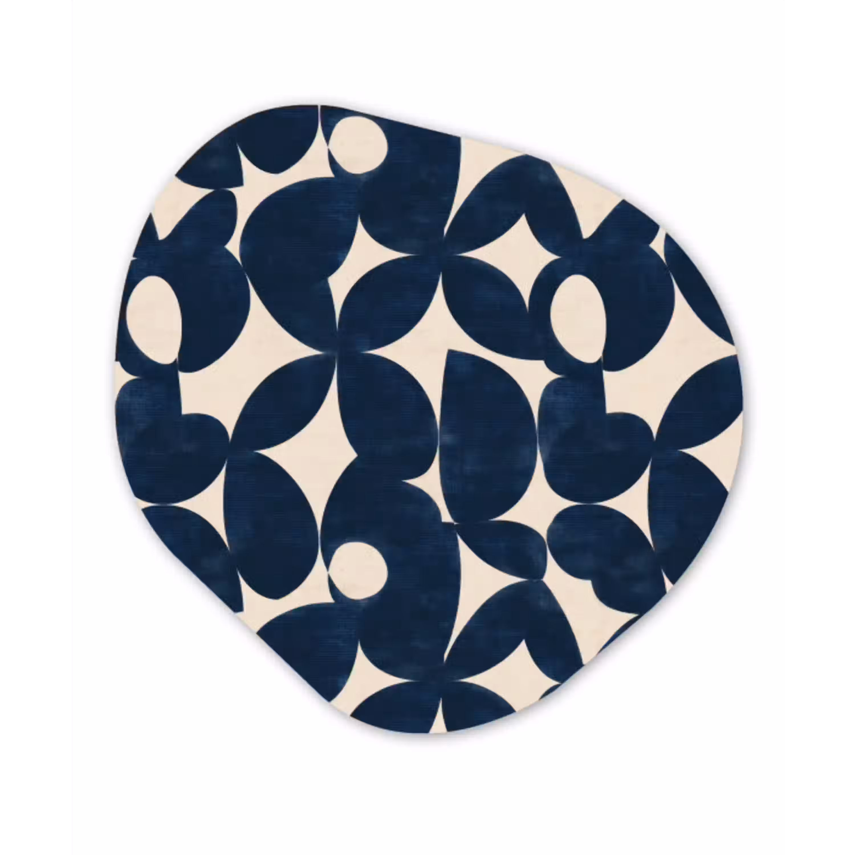 Modern - Geometrisch - Blauw Wandcirkel Organisch Aluminium middel 851 -3d