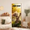 Schattig kitten in bloemenveld met de tekst “Deze kamer is van: jouw naam”. deurposter klein -sfeer2