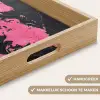 Wereldkaart - Roze - Marmer Dienblad Rechthoek middel -USP_HandgreepNL