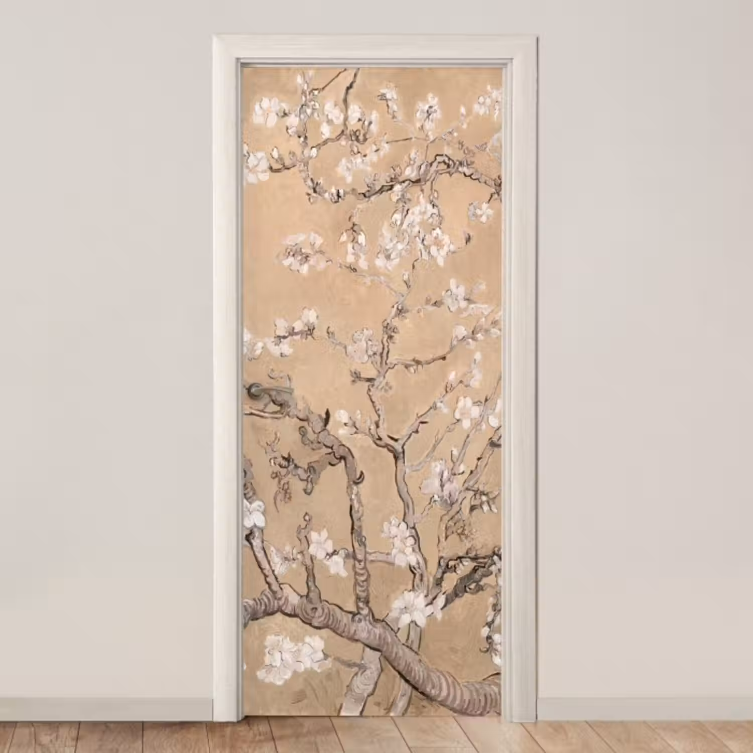 Deursticker - Amandelbloesem - Kunst - Van Gogh - Beige