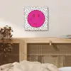 Smiley - Roze - Stippen aluminium wit klein -sfeer3