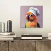 Papegaai - Koksmuts - Nieuwsgierig - Vogel aluminium wit klein -sfeer1