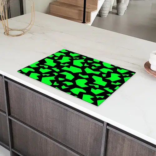 Zwart - Neon - Groen - Patroon Inductie beschermer vinyl 3mm klein 276 -sfeer8