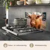 Koe- Schotse hooglander - Hoorns - Bruin - Landschap keuken achterwand spatscherm klein -usp_NL