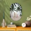 Surfboard - Palmbomen - Kleurrijk Wandcirkel Ovaal Forex klein -sfeer2