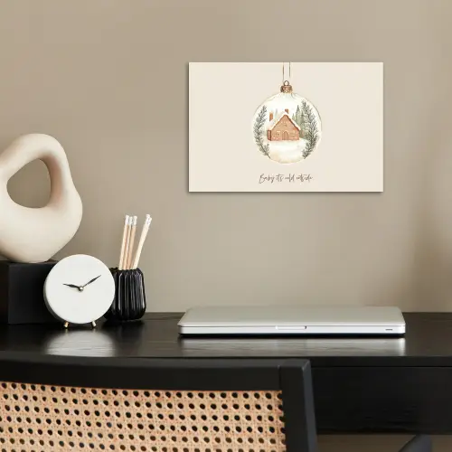 Quote - Winter - Kerst - Beige - Kerstbal poster papier klein -sfeer1