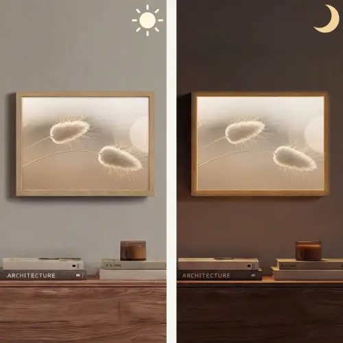 Hazestaartgras - Graanharen - Zonlicht Light Box met batterij (Wandlamp) middel -sfeer3