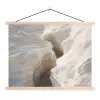 Kloof - Wit - Sneeuw textielposter latten blank klein -3d