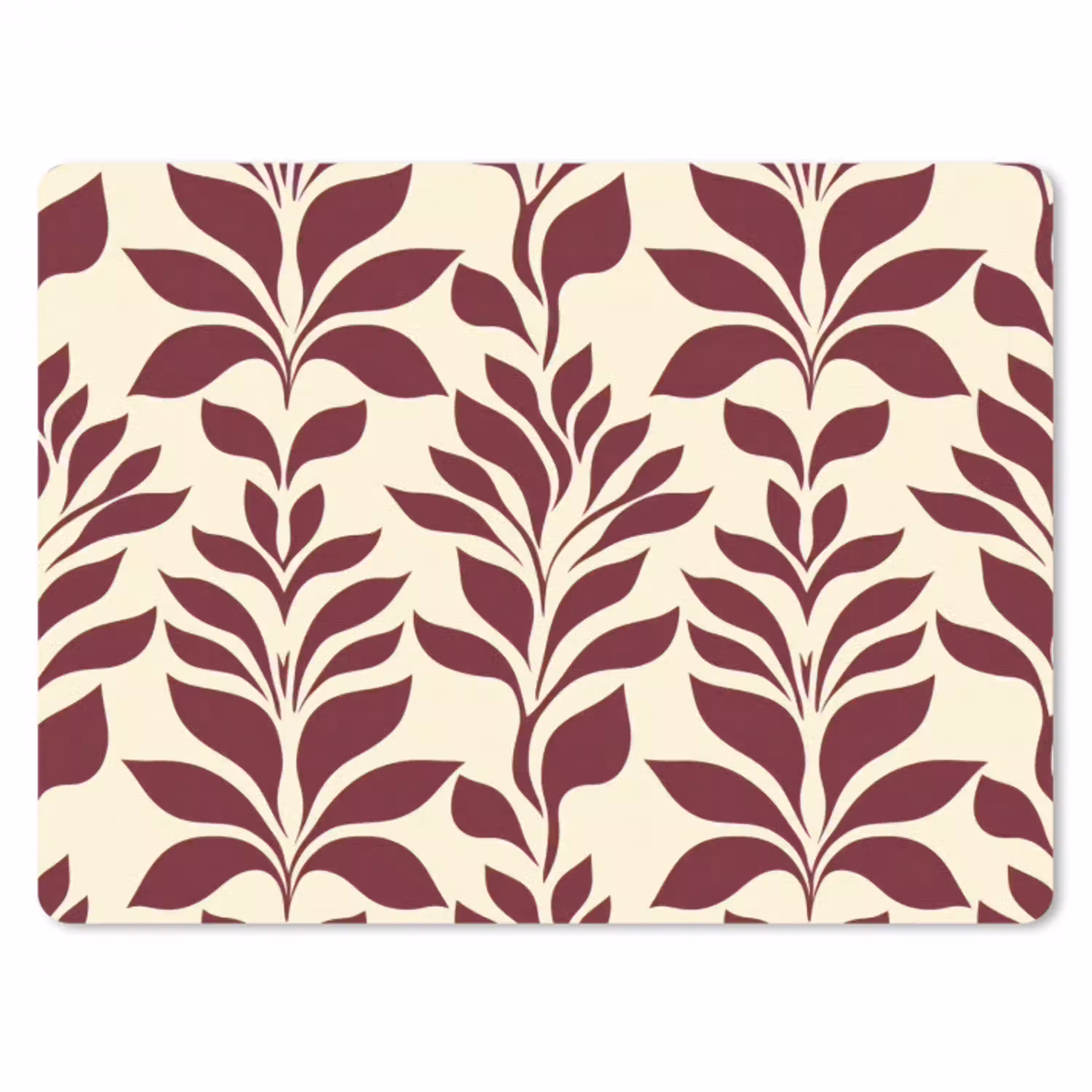 Abstract - Bladeren - Burgundy muismat rubber klein 262 -3d