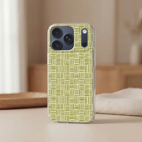 Vlecht - Patroon - Groen Telefoonhoesje iPhone 17 Pro klein 878 -sfeer2