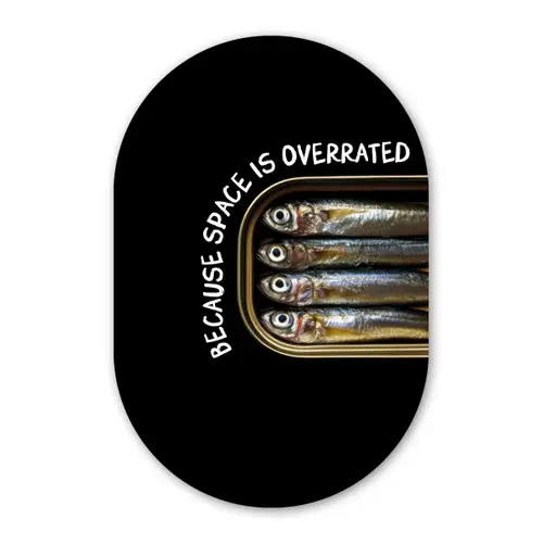 Sardines - Tekst - Vis - Blik Wandcirkel Ovaal Forex klein -3d