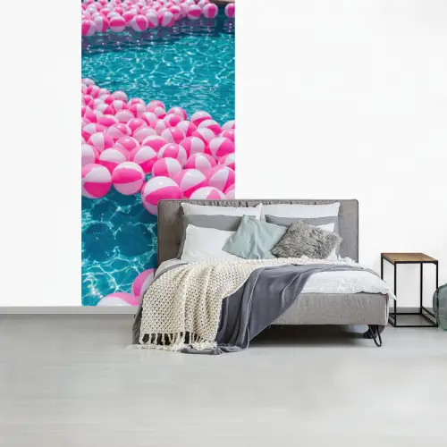Strandballen - Roze - Water fotobehang vinyl groot -slaapkamer