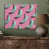 Bananen - Patroon - Blauw - Roze PET vilt klein -sfeer2