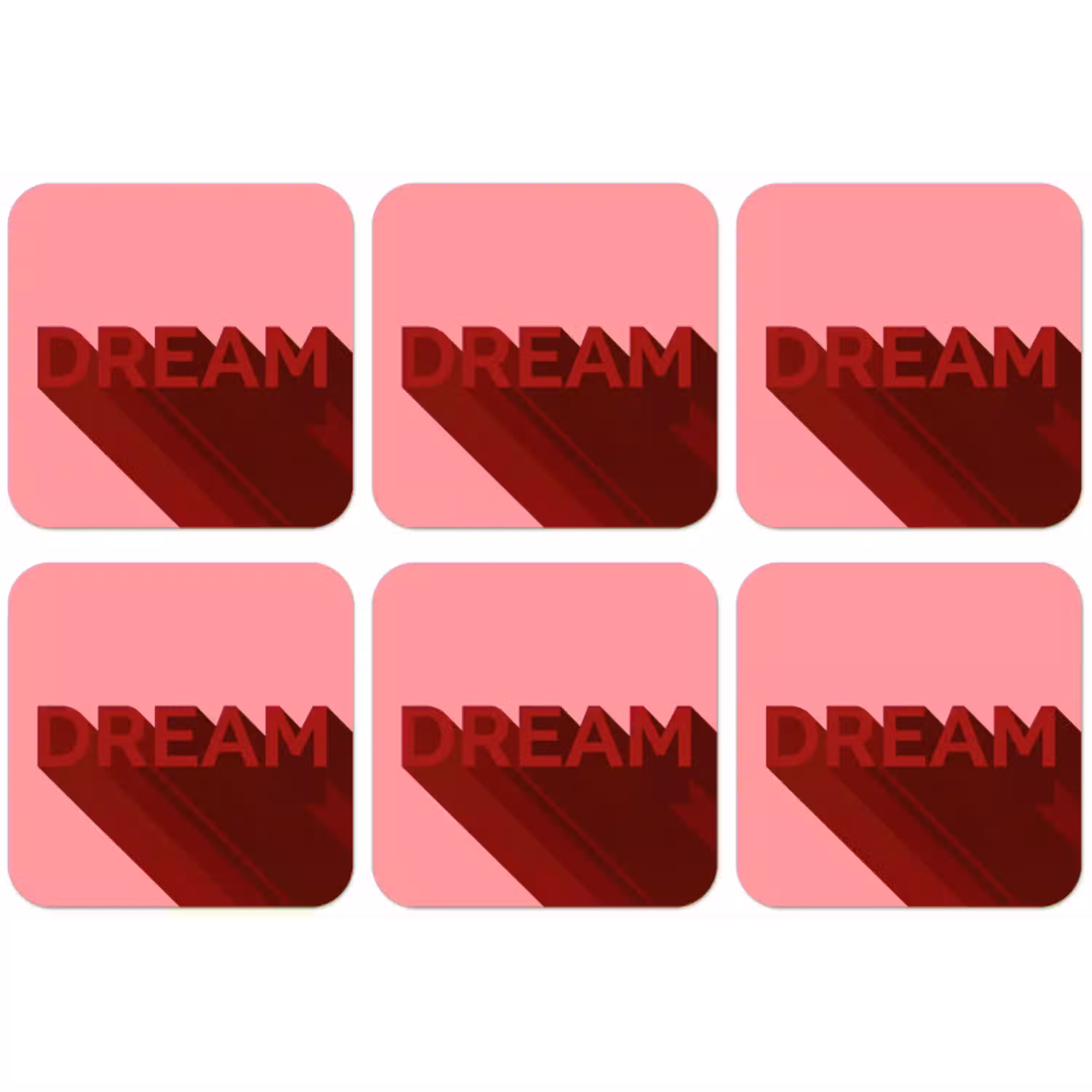Dream - 3D - Rood - Roze onderzetter kurk middel -zkaufland3dotto