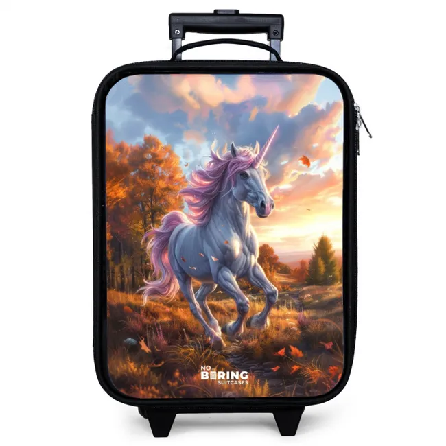 Galopperende Eenhoorn in Herfstwereld Kinderkoffer - Zwart klein -zzz_website3d