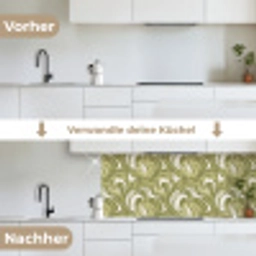 Abstract - Textuur - Groen keuken achterwand 2 middel 871 -voor-na_DE