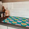 Kattengezichten - Sterren - Turquoise Inductie beschermer vinyl 3mm klein 276 -sfeer3