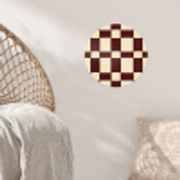Retro - Patroon - Bruin Wandcirkel behangsticker klein 186 -sfeer4