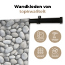 Steentjes - Grijs - Ovaal Wandkleed katoen klein 269 -sfeer2
