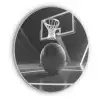 Basketbal - Basketbalveld - Lichtlijnen Akoestische PET Vilt - Rond klein -3d