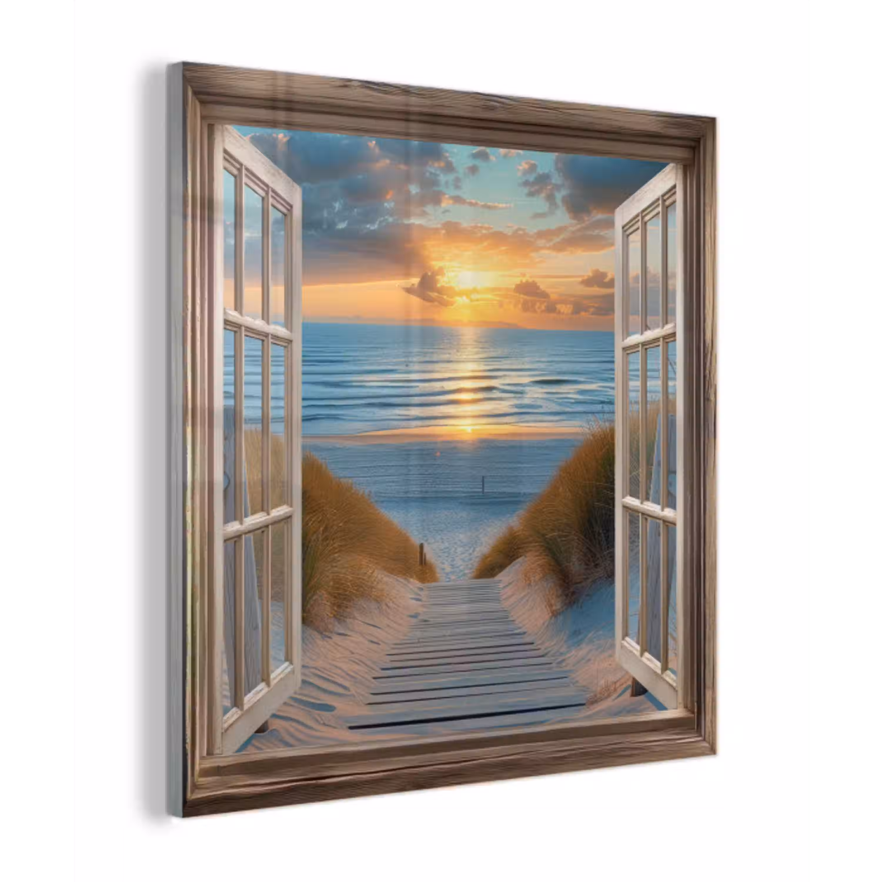 Doorkijk - Strand - Pad - Zonsondergang plexiglas 5mm klein -z3d