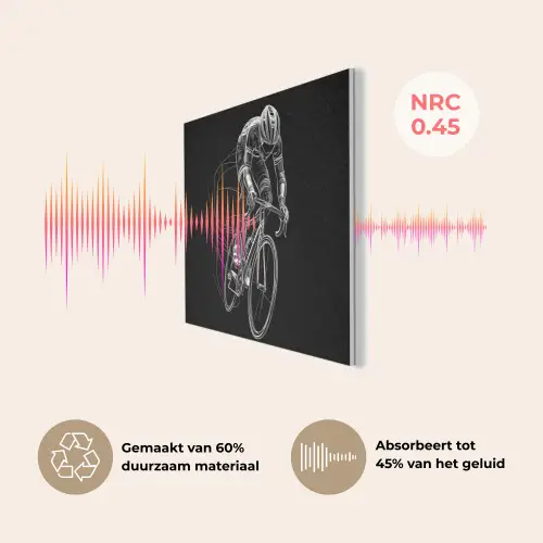 Lijntekening - Wit - Wielrennen - Snelheid PET vilt klein -USP_NL