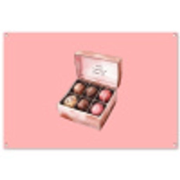 Doosje - Bonbons - Liefdevolle - Tekst tuinposter los doek groot -3d