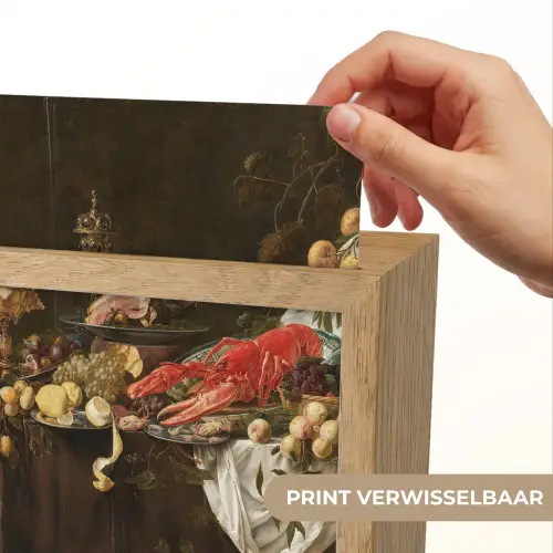 Pronkstilleven - Adriaen van Utrecht - Olieverf Light Box met kabel (Wandlamp) klein -USP_websiteprintNL