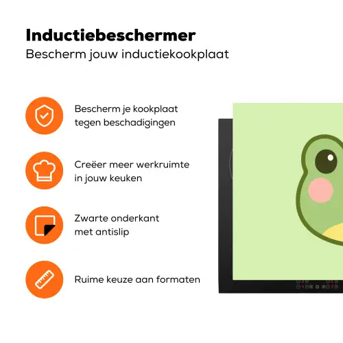 Kikker - Groen - Vriendelijkheid Inductie beschermer vinyl 3mm klein -zzzzzzz-td-ups